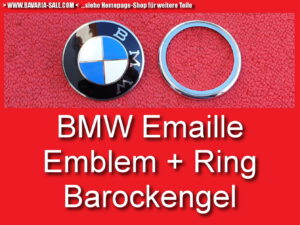 BMW Zeichen Barockengel hinten Kofferraumdeckel Emaille Emblem