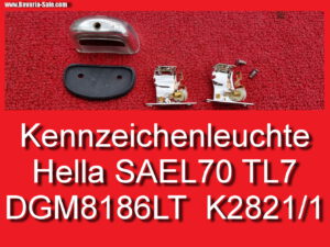 Kennzeichenleuchte Youngtimer Hella SAEL70 TL7 DGM8186L K2821/1 Porsche RUF 911 930 BMW 1602 2002