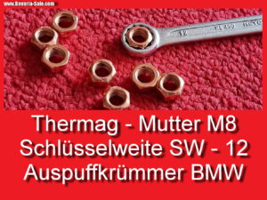 Kupfermutter M8 SW12 Auspuffkrümmer 13 St BMW 1602 2002 E10 E 9 E3 24 11621744323